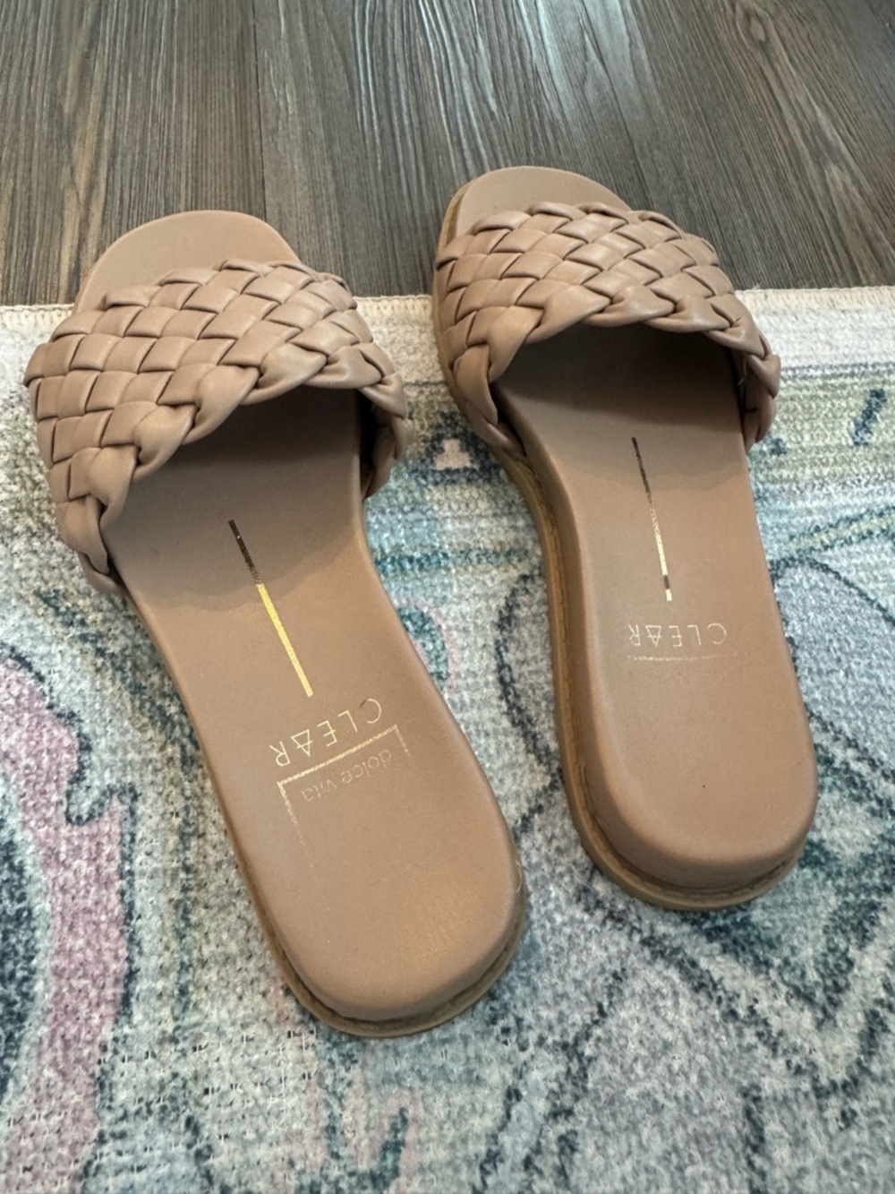 Dolce vita Woven Slide Sandals in Taupe - Women